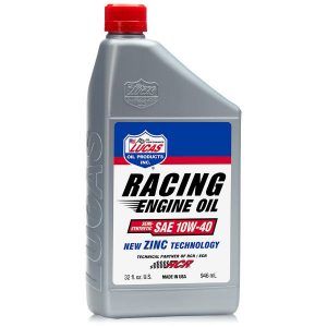 Lucas 10943 10W40 Semi-Synthetic Racing Oil 1 Quart ZDDP Enhanced