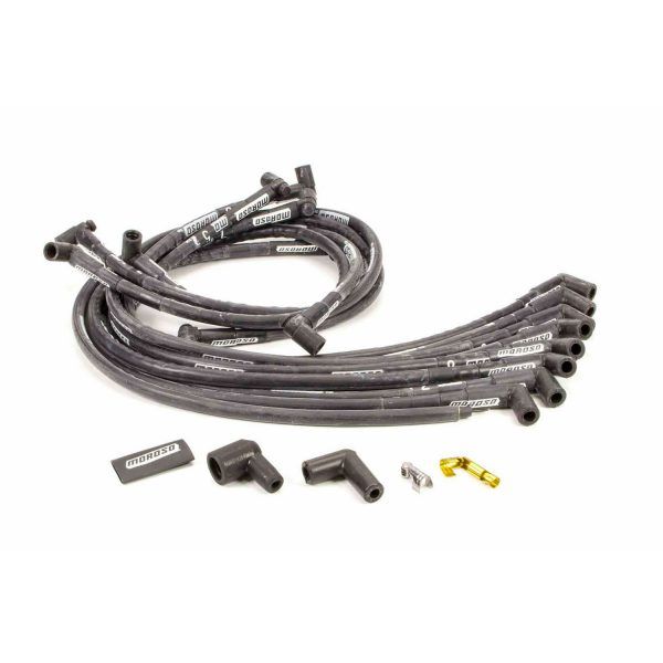 Moroso 9767M SBC Small Block Chevy 8mm Hi-Temp Sleeved Race Spark Plug Wires HEI Under Header