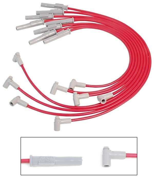 MSD 31779 Super Conductor 8.5mm Spark Plug Wire Set Big Block Chevy 454 HEI Red