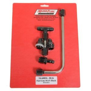 Quick Fuel 34-600SL-BLKQFT Dual Feed Inlet Line for Slayer Series #6An Black