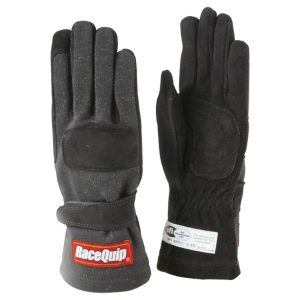 RaceQuip Double Layer Driving Gloves - Black SFI