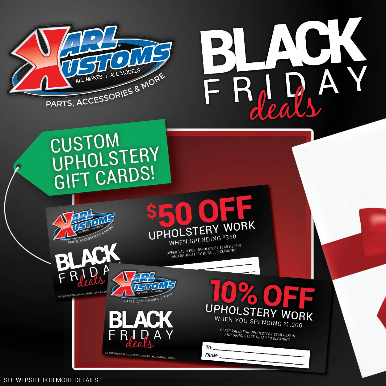 2020 11Nov - Black Friday Socials - Individual - Upholstery Gift Cards