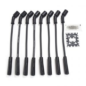 8.5mm Ignition Wires 12" Straight Plug Boots Fits Most 99-2015 GM LS Truck Black