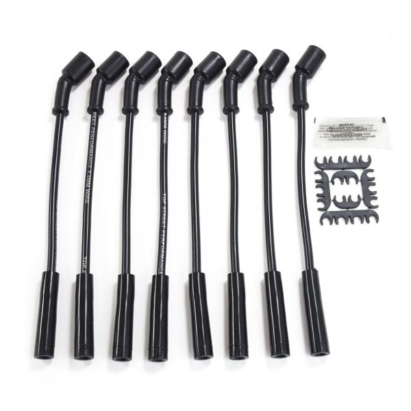 8.5mm Ignition Wires 12" Straight Plug Boots Fits Most 99-2015 GM LS Truck Black