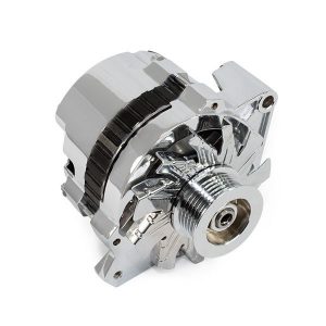 Chrome GM 1 Wire CS130 Style 160 Amp Alternator W/ 6 Rib Serpentine Pulley