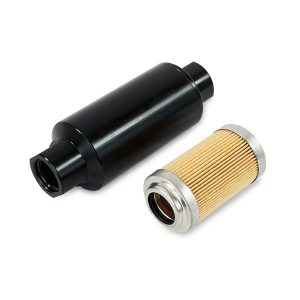 10 Micron Paper Fuel Filter Black Billet Aluminum Housing -10AN ORB 250PSI