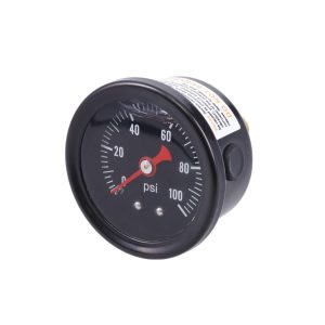 Black Liquid Filled 0-100 PSI EFI Fuel Pressure Gauge 1/8" NPT 1.5" Diameter