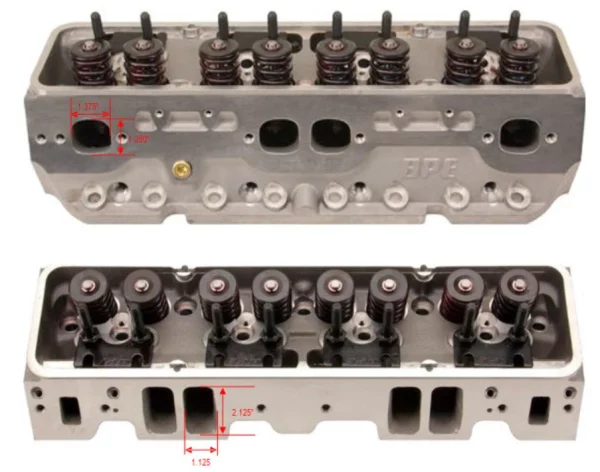 Blueprint Engines SBC Aluminum Cylinder Heads- 195cc /75cc 64cc Combustion Chamber- Assembled (Sold as a Pair) - Image 3