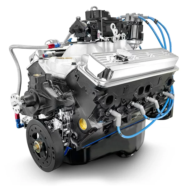 BluePrint Engines 383CI Stroker Marine Crate Engine | Small Block GM Style | Dressed Longblock with Carburetor | Iron Heads | Roller Cam