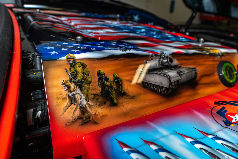Military theme corvette paint
