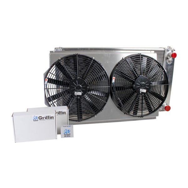 Griffin CU00008LS Direct-Fit LS Swap Radiator & Fan Combo for 1968-1989 GM A-Body/G-Body