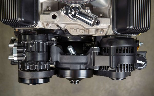 Holley 20-240BK SBC Small Block Chevy Complete Mid-Mount Front Drive Accessory Kit-Black - Image 2
