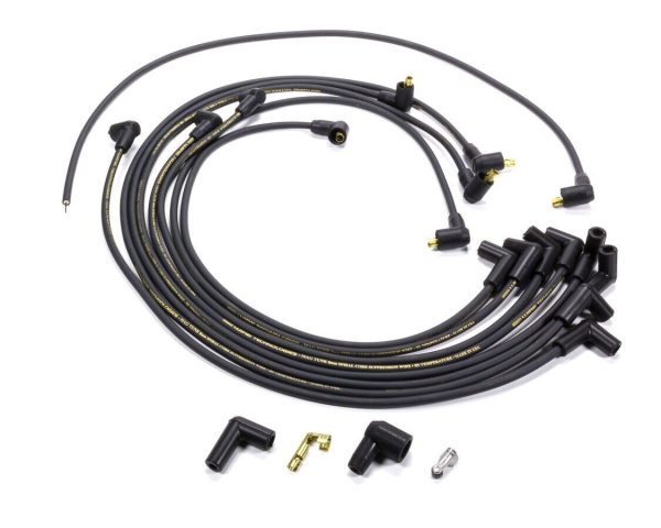 Moroso 9865M Mag-Tune Plug Wires SBC Under Header 90? Non-HEI Spiral Core Black