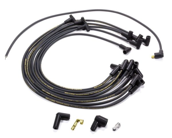 Moroso 9866M Mag-Tune Plug Wires BBC HEI Under Header 90? Spiral Core 8mm Black