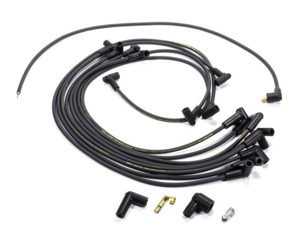 Moroso 9867M MagTune Spark Plug Wire Set SBC HEI 90? Sleeved Black Under Header