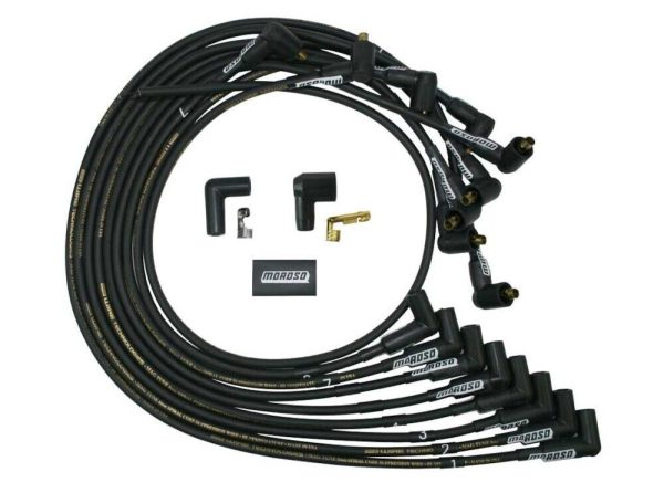 Moroso 9877M Mag-Tune Non-HEI Plug Wires BBC GMC Under Header 90? Spiral Core