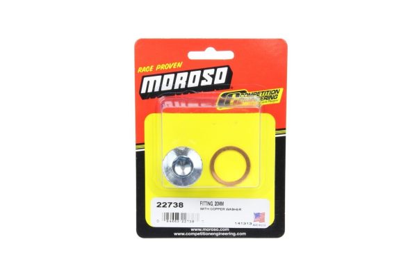Moroso 22738 Low Oil Pressure Switch Plug 20mm x 1.5 Brass Internal Hex Head