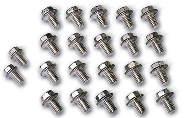 Moroso 38560 Oil Pan Bolt Kit Steel BBC Chevy Pontiac V8 Locking Bolt Hex Head