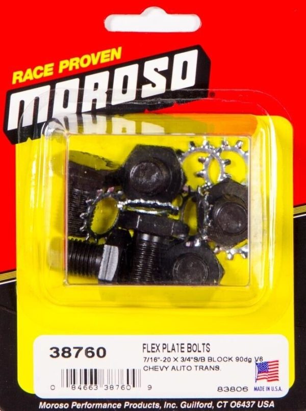 Moroso 38760 Flexplate Bolts Chevy BB SB V8 4.3L V6 BOLTS, 7/16in-20RH .680