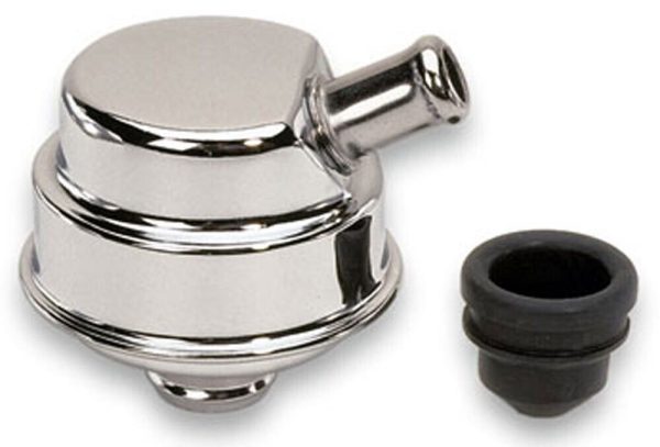 Moroso 68781 Valve Cover Breather 1 Piece Chrome Push-In Round Steel O.D. 1.220"