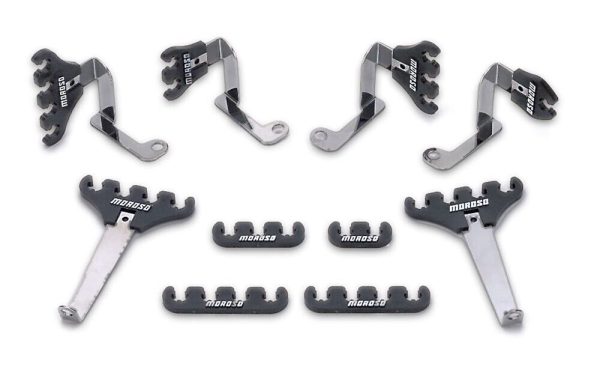 Moroso 72133 Ignition Wire Loom Separator Vertical Steel/Plastic 7-9mm SBF Black
