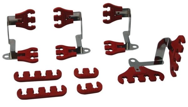 Moroso 72172 Ignition Wire Loom Separator Vertical 7-9mm Universal Red/Chrome