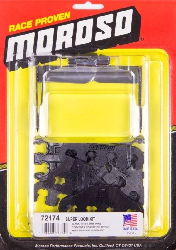 Moroso 72174 SBC Super Loom Ignition Wire Kit Black 7-9mm Steel/Polymer Bracket