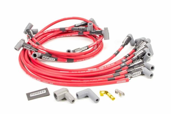 Moroso 73686 Ultra 40 Custom Fit Ignition Wire Set SBC Unsleeved HEI 8.65mm Red