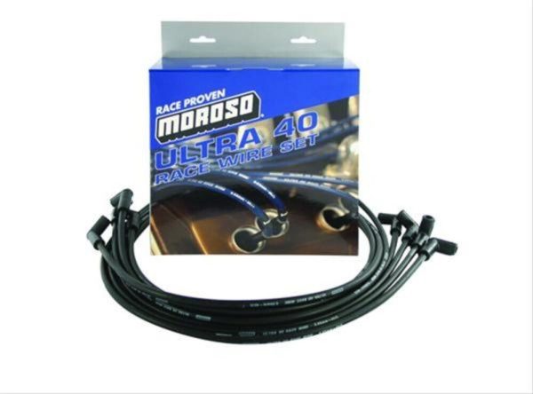 Moroso 73707 Ultra 40 Unsleeved Wire Set Custom Fit SBC HEI Over V/C 8.65 Black
