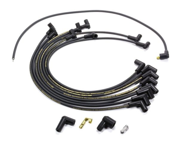 Moroso 9862M MagTune Spark Plug Wire Set 8mm SBC HEI 90 Deg Spiral Over V/C Blk