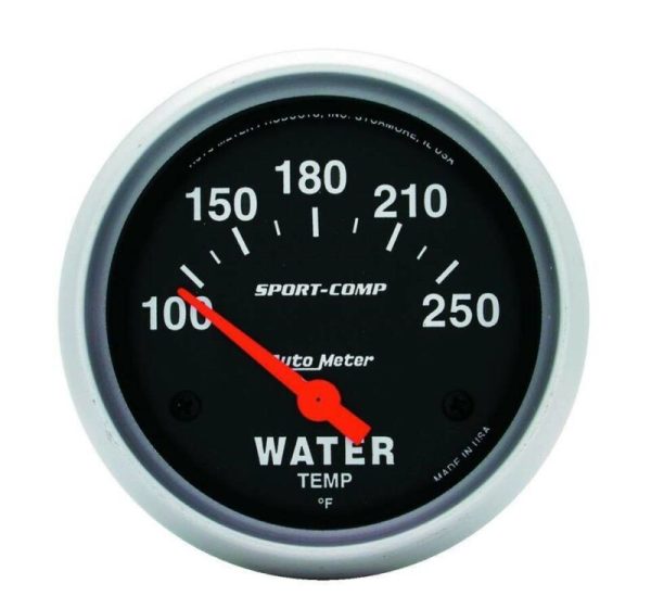 AutoMeter 3531 Sport-Comp 2-5/8" Electric Water Temperature Gauge 100-250?F