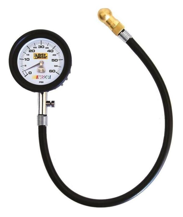 AutoMeter 2160 Analog Tire Pressure Gauge 0-60 PSI w/ Hose & Bleed Valve & Case