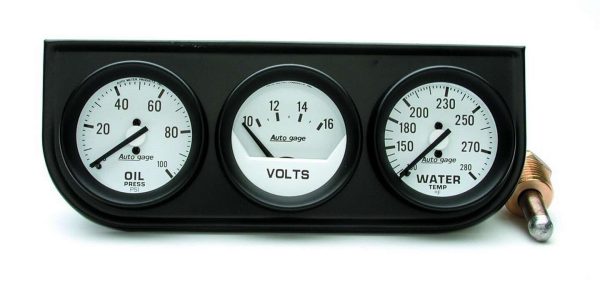 AutoMeter 2327 Auto Gage Gauge Console Oil Pressure Water Temp Volt 2-1/16"