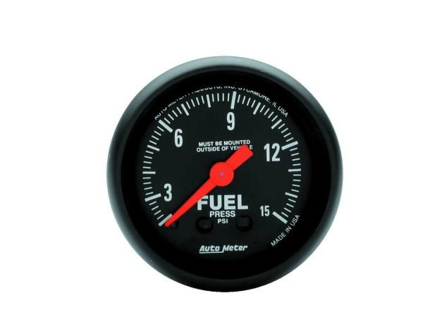 AutoMeter 2603 Z-Series 2-1/16" Mechanical Fuel Pressure Gauge 0-15 PSI Black