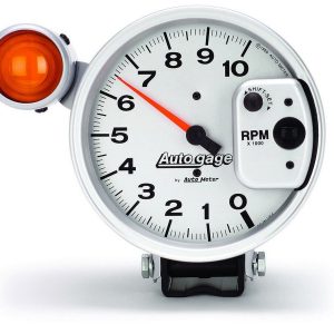AutoMeter 233911 Auto Gage 5" Silver Pedestal Tachometer 10K RPM w/ Shift Light