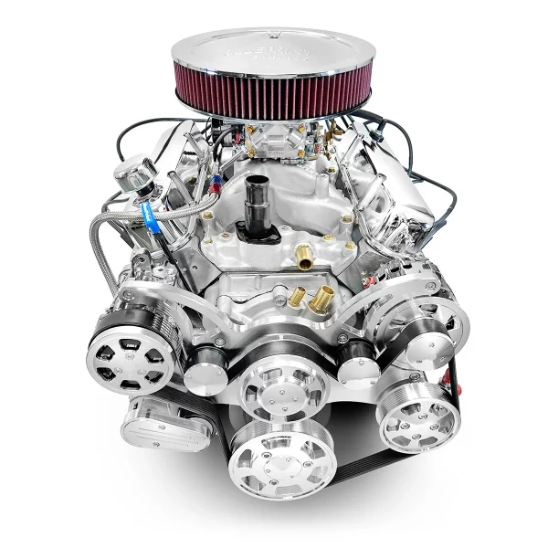 Chrysler SB Compatible 408 c.i. Engine - 465 HP - Deluxe Dressed with Polished Pulley Kit - Carbureted - Image 2