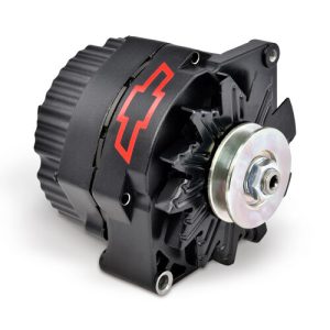 Proform Red Chevy Bowtie  Black Crinkle Alternator 100 AMP GM 10SI