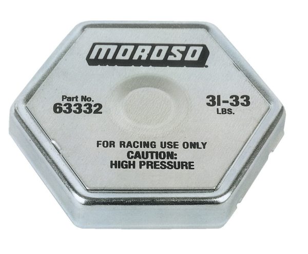 Moroso 63332 Racing Radiator Cap Logo Hexagon Steel 31-33PSI