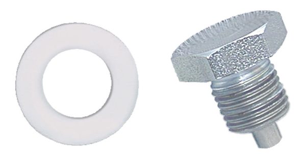 Moroso 97000 Magnetic Drain Plug 1/2-20in Thread 3/4in Hex Head Nylon Washer