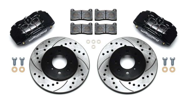 Wilwood 140-12996-D 90-13 Honda/Integra 4 Piston Front Caliper & Rotor Kit Black