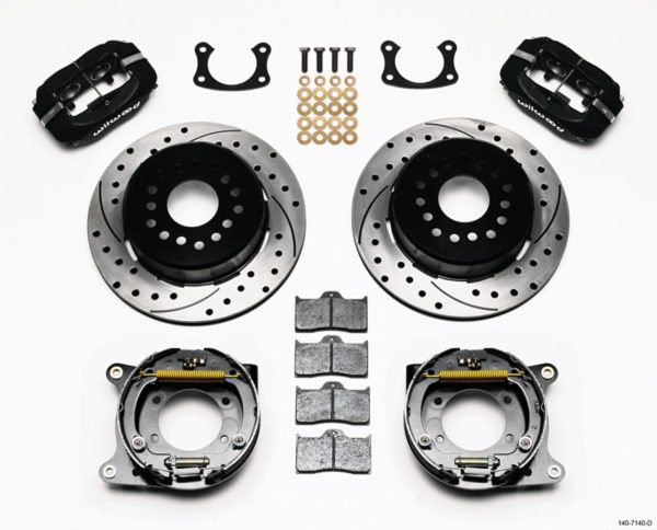 Wilwood 140-7140-D Forged Dynalite Pro-Series Rear Parking Brake Kit Big Ford 9"